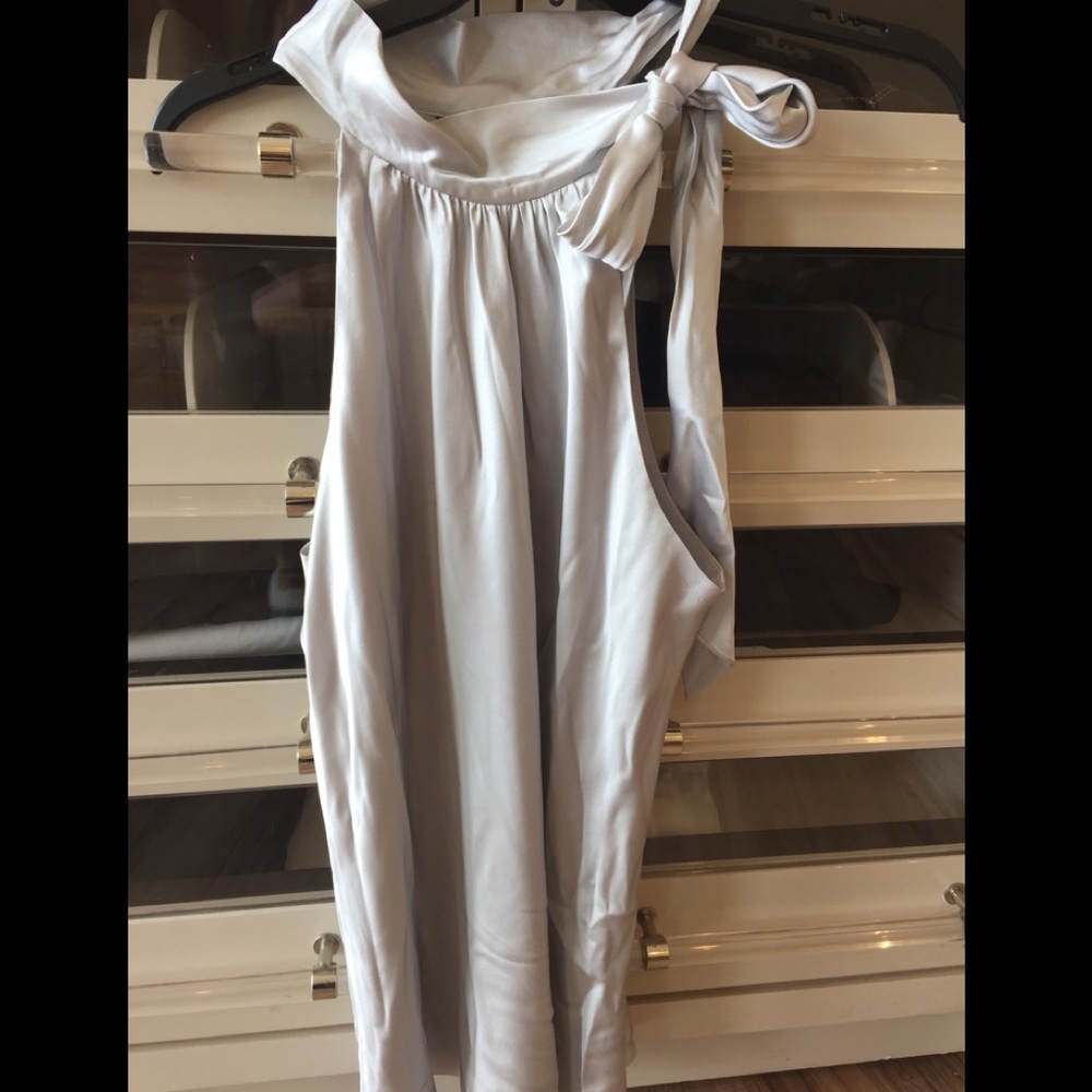 INC Gray Silk Suit Top